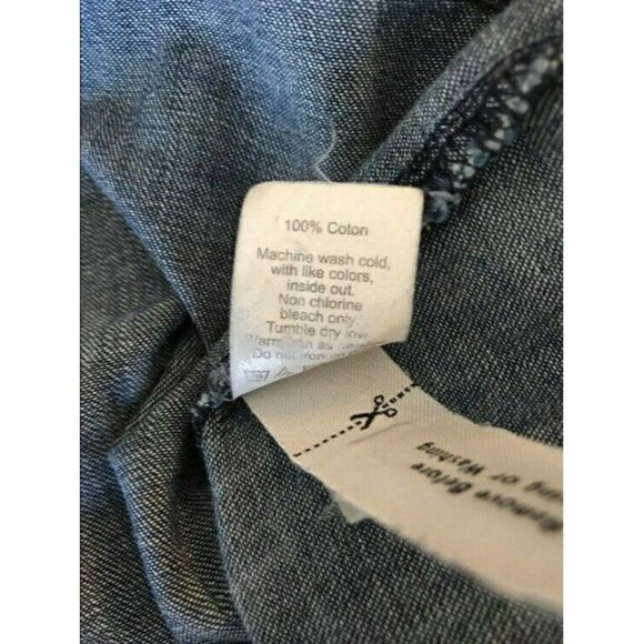 MADEWELL Denim Blue Jean Shirt Womens Size XS Western Cowgirl Fit Snaps - Picture 8 of 9